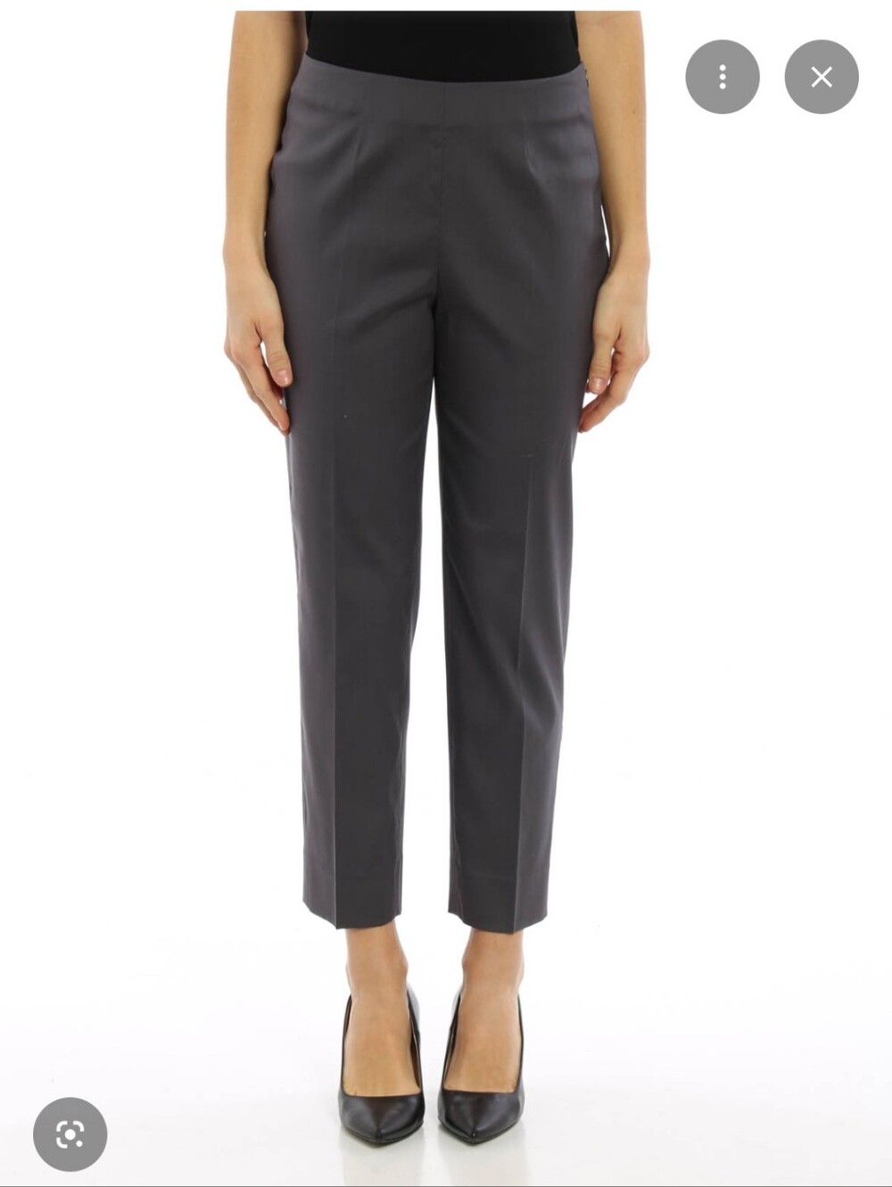 Piazza Sempione Women's Dark Gray Crop Dress Pants